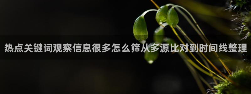 91吃瓜资讯网站:热点关键词观察信息很多怎么筛从多源比对到时间线整理