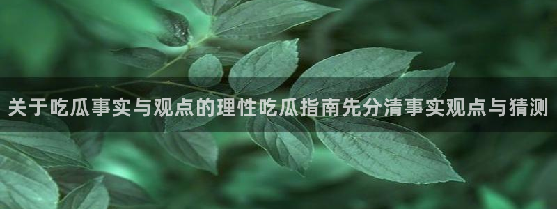 91吃瓜在线观看:关于吃瓜事实与观点的理性吃瓜指南先分清事实观点与猜测